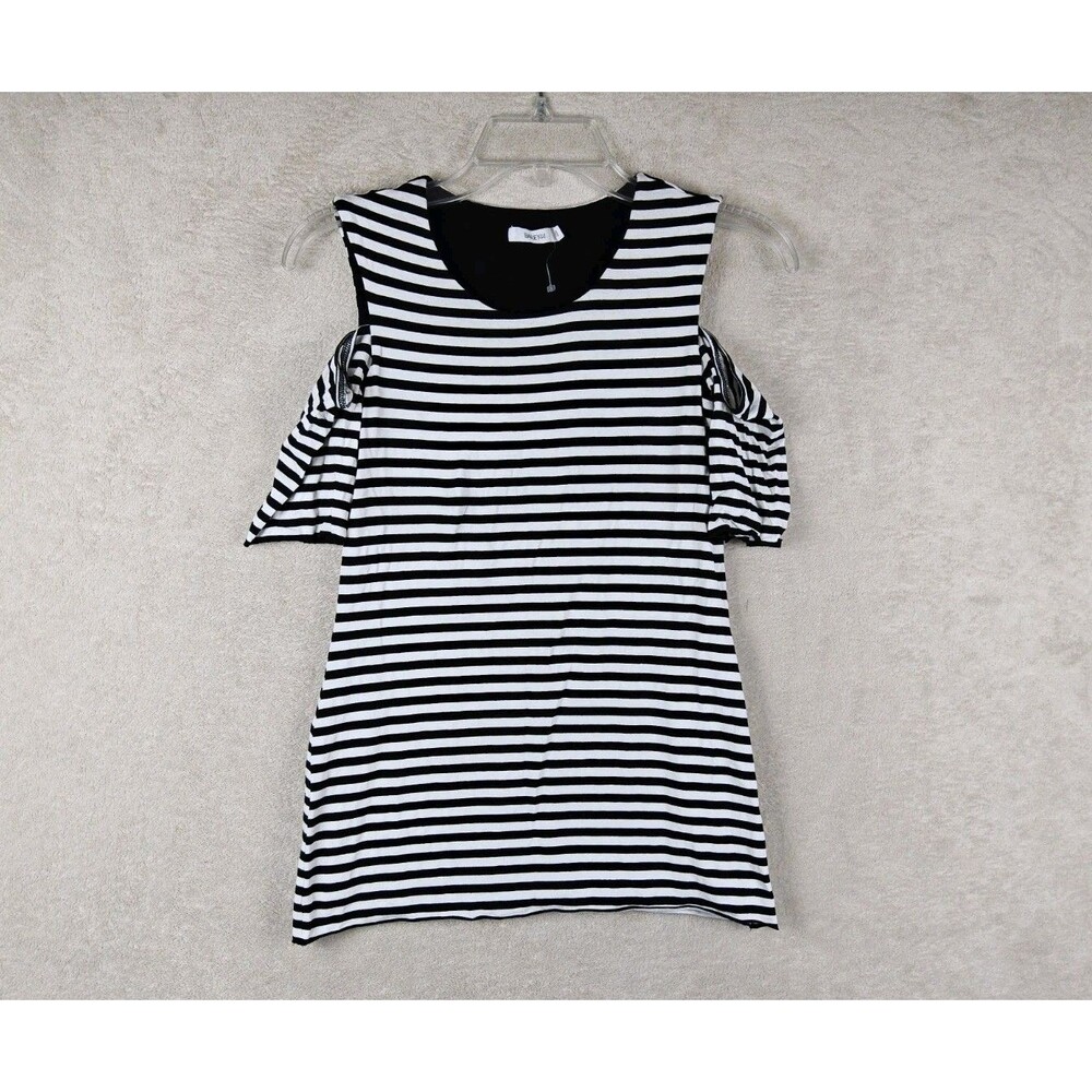 Bailey 44 Women's Cold Shoulder Striped Short Sleeve Top Size S